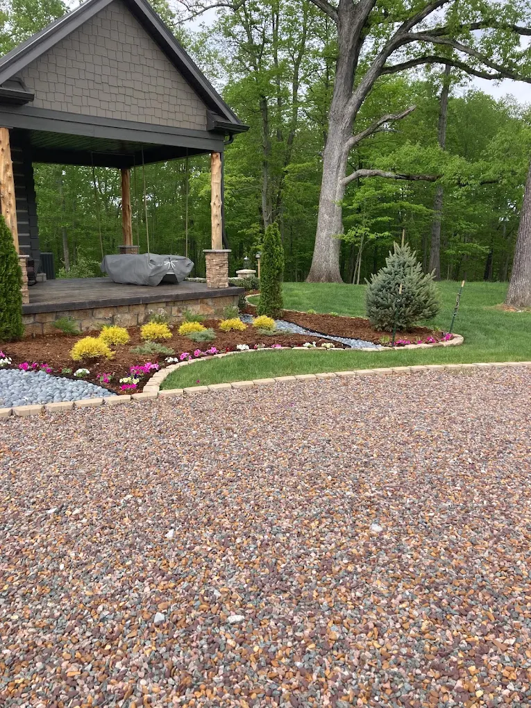 Lex's planting and landscape work around a home's porch