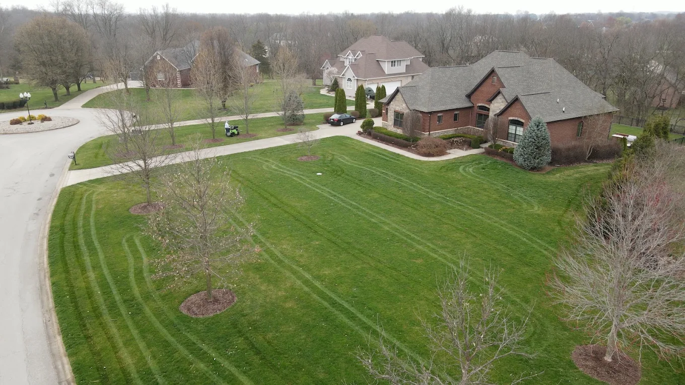 A lawn maintained by Lex, seen from above