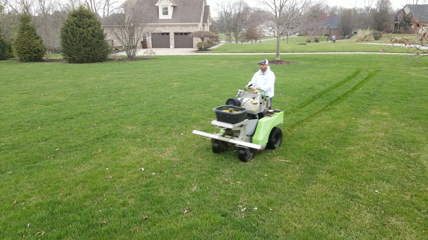 A Lex operator caring for a residential lawn